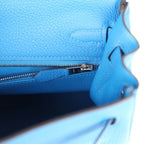 Hermes Kelly Retourne 25 Bleu France Togo Palladium Hardware
