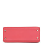 Hermes Kelly Sellier 25 Rose Lipstick Chevre Mysore Palladium Hardware
