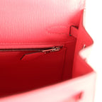 Hermes Kelly Sellier 25 Rose Lipstick Chevre Mysore Palladium Hardware