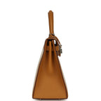 Hermes Kelly Sellier 28 Beige & Ecru Toile H Canvas and Sesame Swift Palladium Hardware