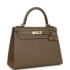 Hermes Kelly Sellier 28 Etoupe Epsom Gold Hardware