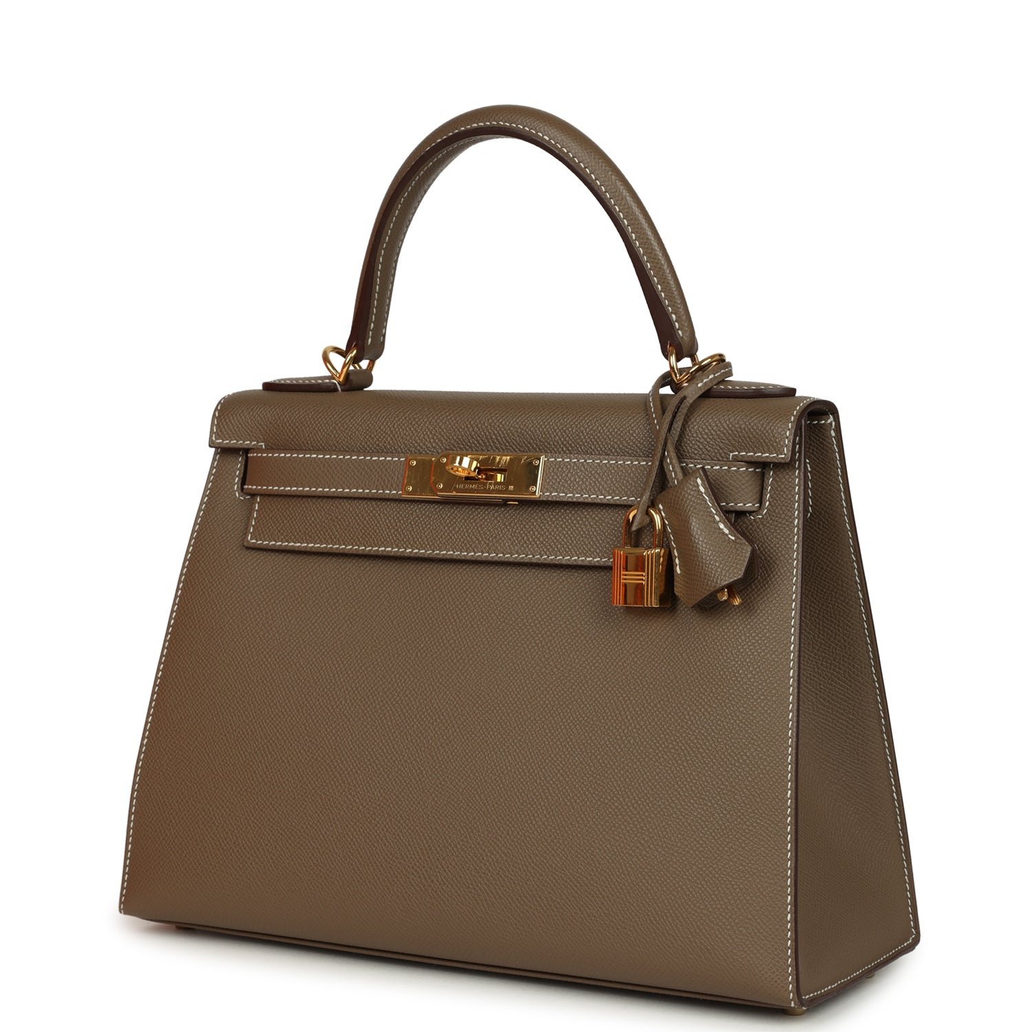 Hermes Kelly Sellier 28 Etoupe Epsom Gold Hardware