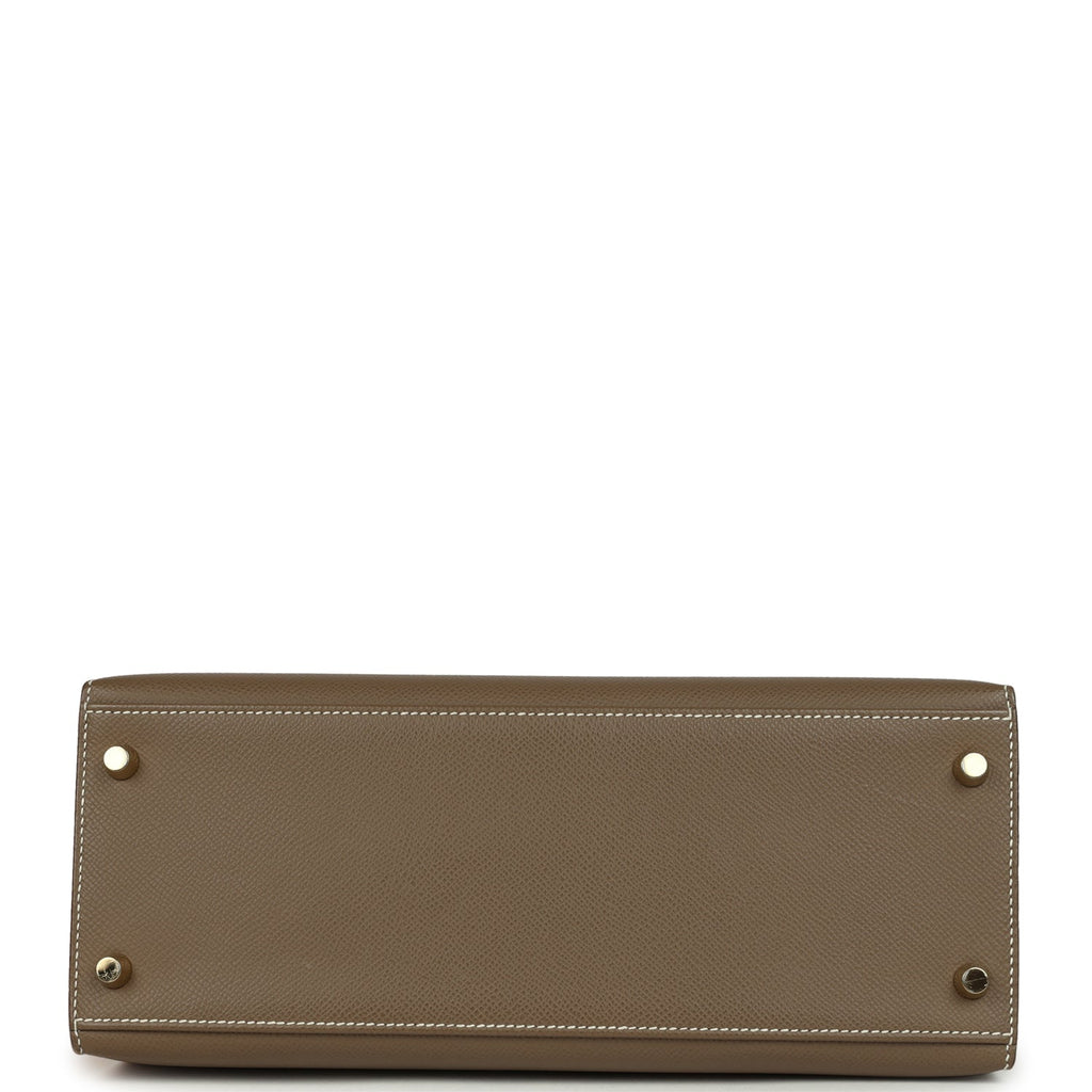 Hermes Kelly Sellier 28 Etoupe Epsom Gold Hardware