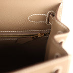 Hermes Kelly Sellier 28 Etoupe Epsom Gold Hardware