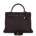Hermes Kelly Retourne 35 Raisin Togo Palladium Hardware