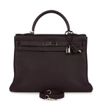 Hermes Kelly Retourne 35 Raisin Togo Palladium Hardware