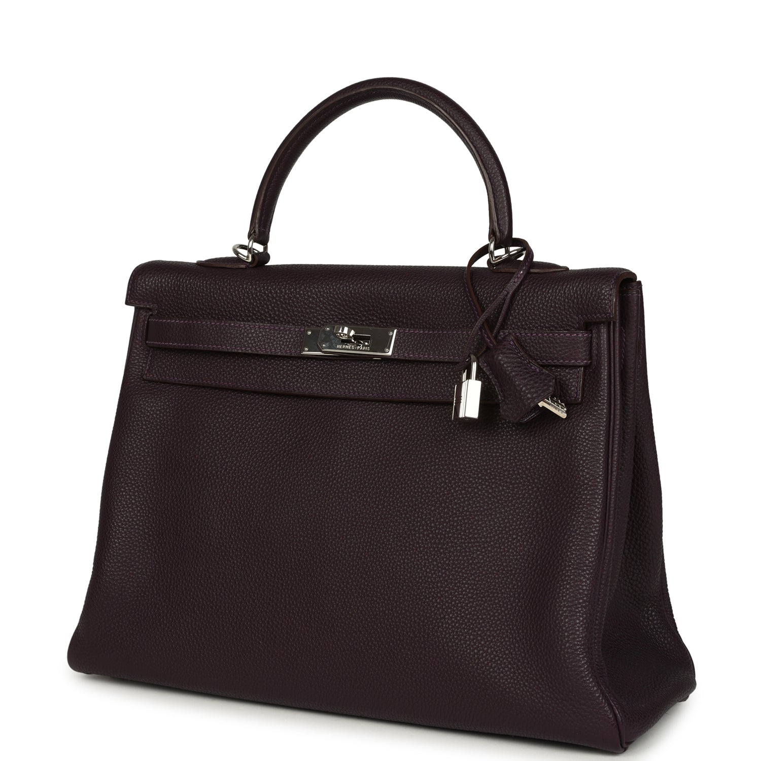 Hermes Kelly Retourne 35 Raisin Togo Palladium Hardware