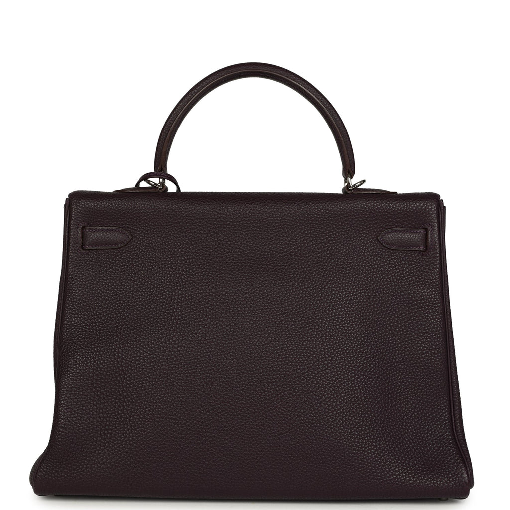 Hermes Kelly Retourne 35 Raisin Togo Palladium Hardware