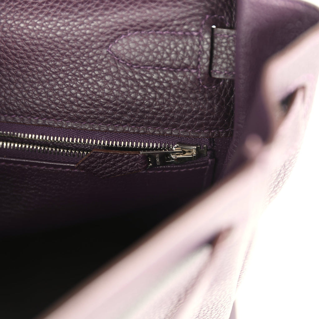Hermes Kelly Retourne 35 Raisin Togo Palladium Hardware
