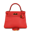 Hermes Kelly Retourne 28 Rouge Tomate Evercolor Gold Hardware