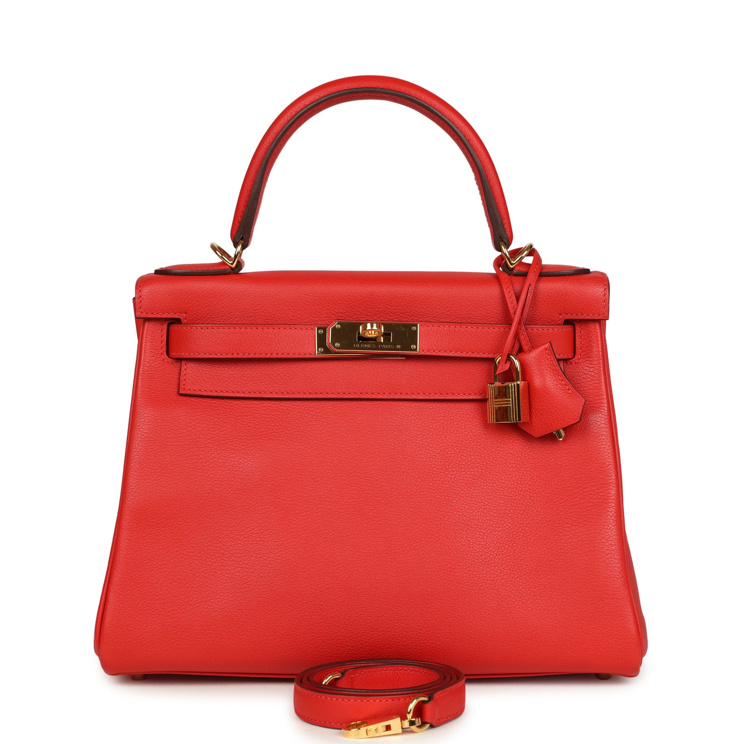 Hermes Kelly Retourne 28 Rouge Tomate Evercolor Gold Hardware
