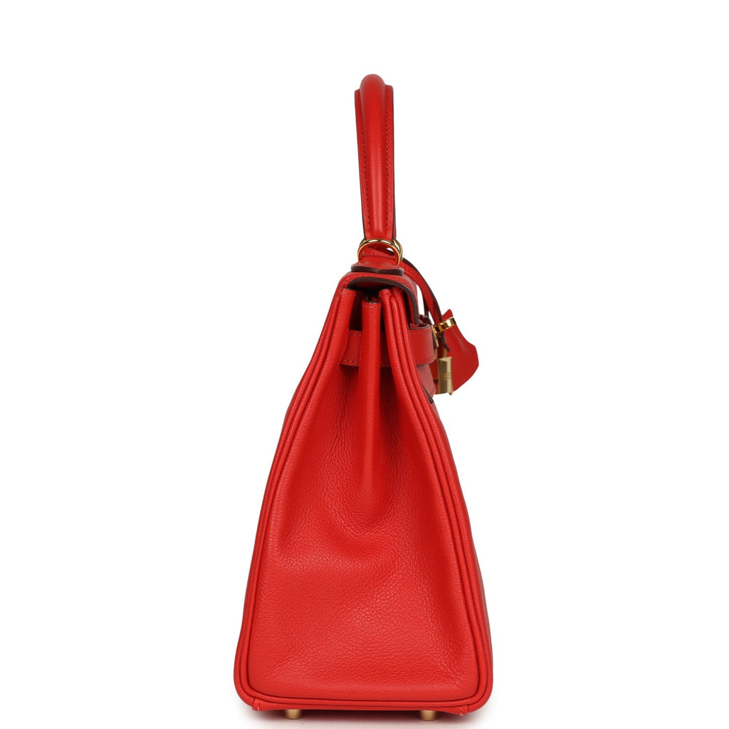 Hermes Kelly Retourne 28 Rouge Tomate Evercolor Gold Hardware