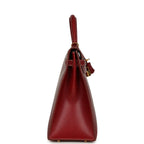 Vintage Hermes Kelly Sellier 35 Rouge H Veau Grain Lisse Gold Hardware