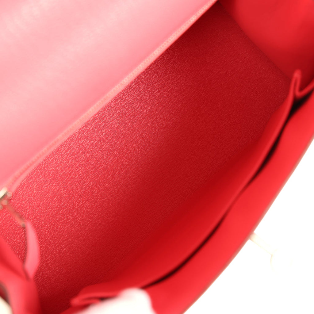 Hermes Kelly Sellier 25 Rose Lipstick Chevre Mysore Palladium Hardware