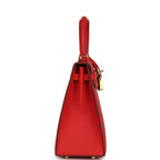 Hermes Kelly Sellier 25 Rouge Radieux Epsom Gold Hardware