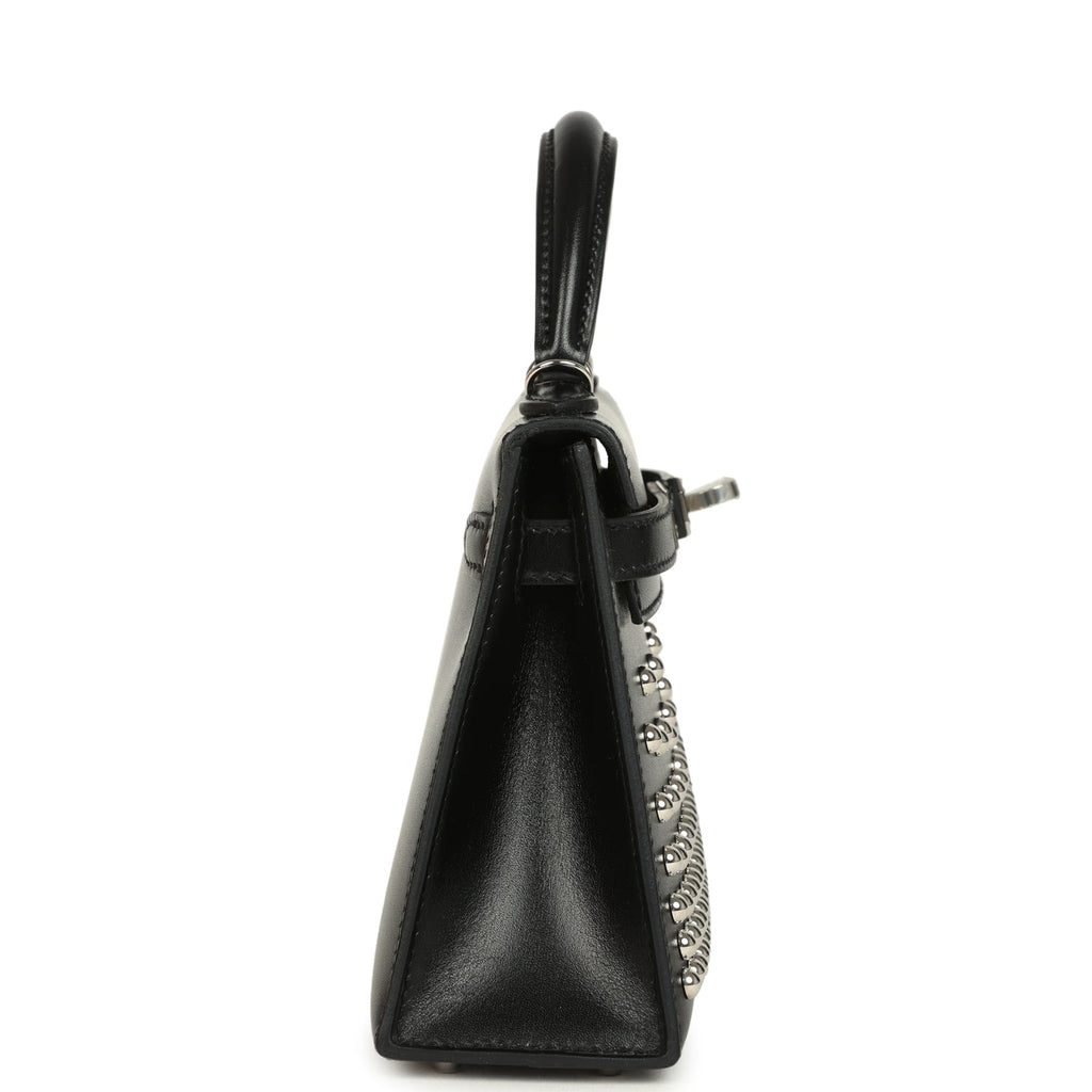 Hermes Kelly Sellier 20 Clouté Black Box Palladium Hardware