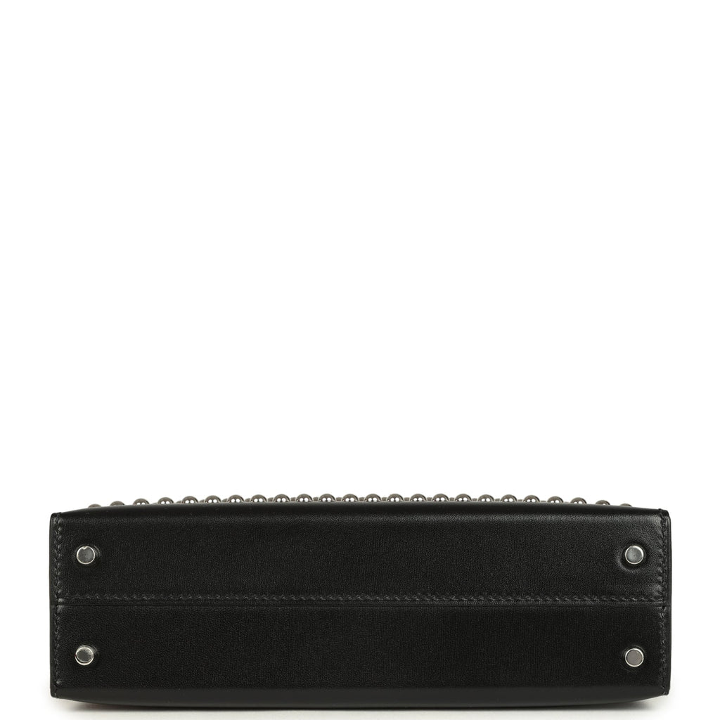 Hermes Kelly Sellier 20 Clouté Black Box Palladium Hardware
