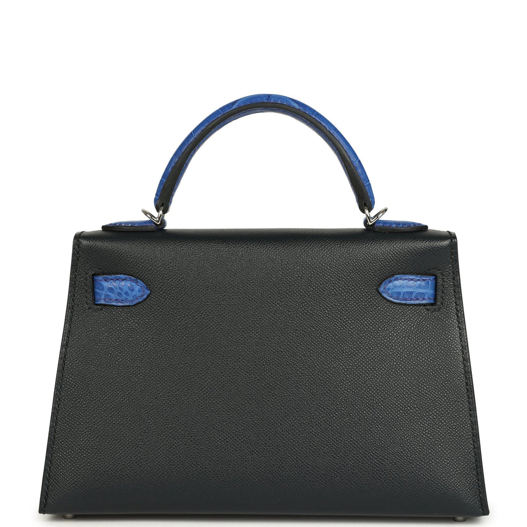 Hermes Kelly Sellier 20 Bleu De Minuit Madame and Bleu Electric Matte Alligator Mississippiensis Touch Palladium Hardware