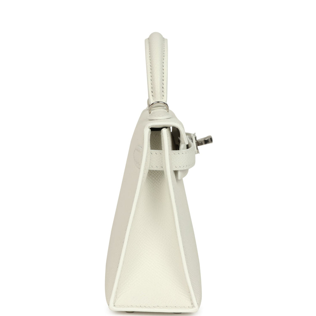 Hermes Kelly Sellier 20 New White Epsom Palladium Hardware