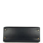 Vintage Hermes Kelly Sellier 28 Bleu Marine Box Gold Hardware
