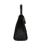 Hermes Kelly Retourne 25 Black Cheri Palladium Hardware
