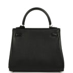 Hermes Kelly Retourne 25 Black Cheri Palladium Hardware