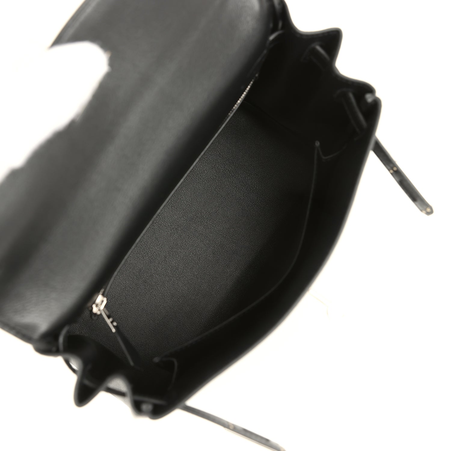 Hermes Kelly Retourne 25 Black Cheri Palladium Hardware