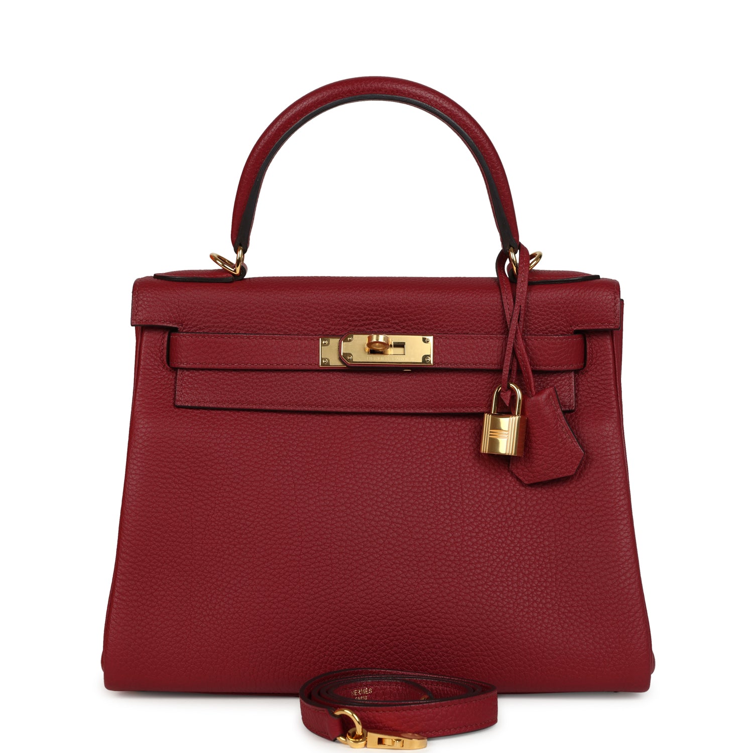 Hermes Kelly Retourne 28 Rouge Grenat Togo Gold Hardware