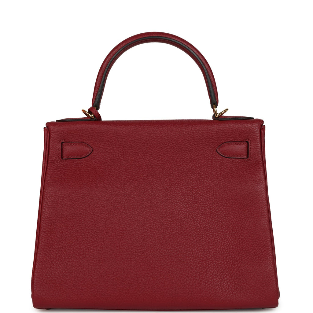 Hermes Kelly Retourne 28 Rouge Grenat Togo Gold Hardware