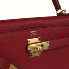 Hermes Kelly Retourne 28 Rouge Grenat Togo Gold Hardware
