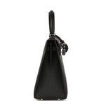 Hermes Kelly Sellier 25 Black Epsom Palladium Hardware