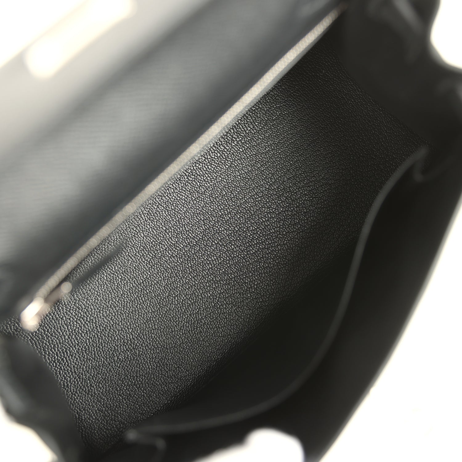 Hermes Kelly Sellier 25 Black Epsom Palladium Hardware