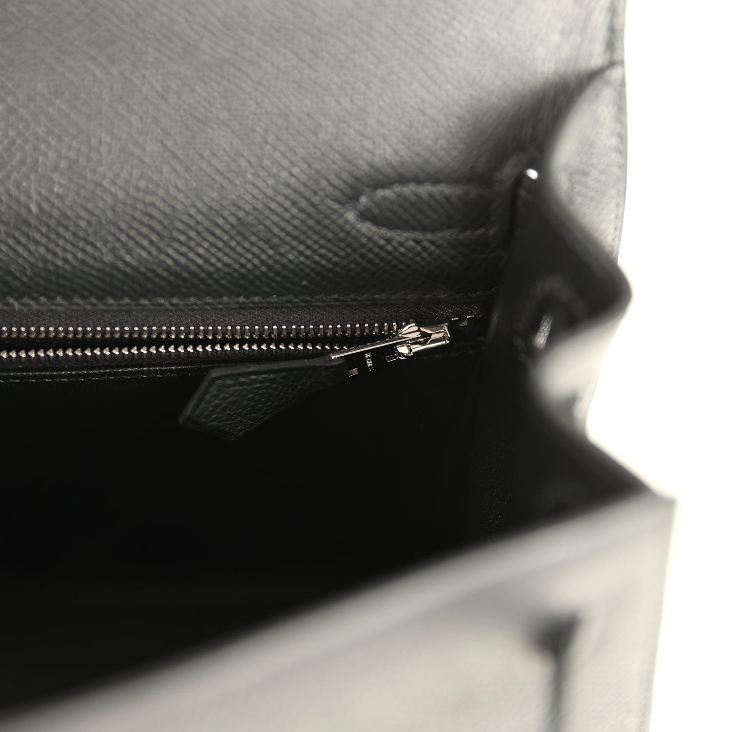 Hermes Kelly Sellier 25 Black Epsom Palladium Hardware