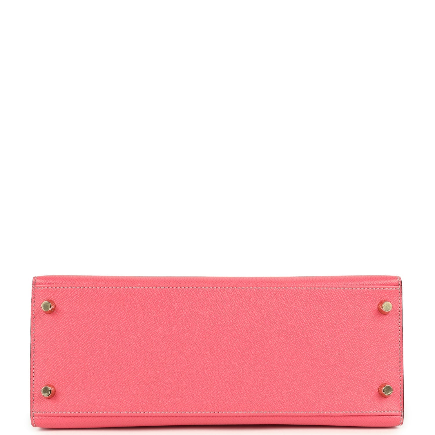 Hermes Special Order (HSS) Kelly Sellier 28 Rose Azalee and Gris Mouette Epsom Brushed Gold Hardware