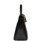 Hermes Kelly Sellier 28 Black Epsom Gold Hardware