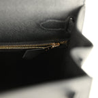 Hermes Kelly Sellier 28 Black Epsom Gold Hardware