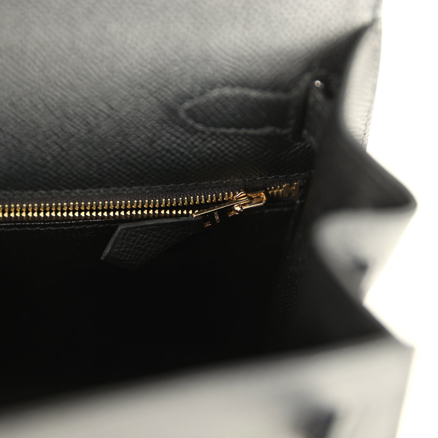 Hermes Kelly Sellier 28 Black Epsom Gold Hardware