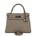 Hermes Kelly Retourne 28 Gris Asphalt Togo Palladium Hardware