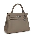 Hermes Kelly Retourne 28 Gris Asphalt Togo Palladium Hardware