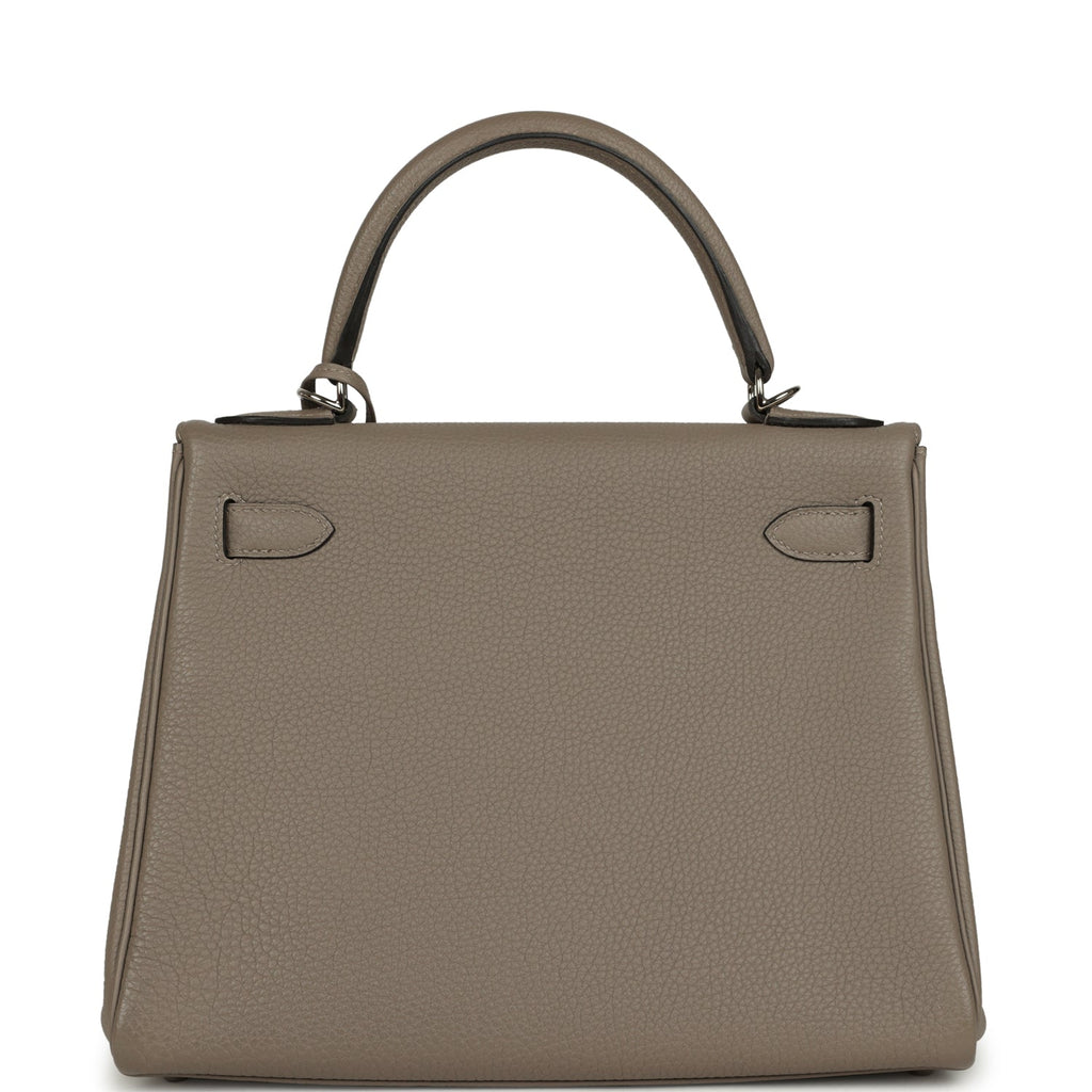 Hermes Kelly Retourne 28 Gris Asphalt Togo Palladium Hardware