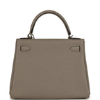 Hermes Kelly Retourne 28 Gris Asphalt Togo Palladium Hardware