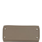 Hermes Kelly Retourne 28 Gris Asphalt Togo Palladium Hardware