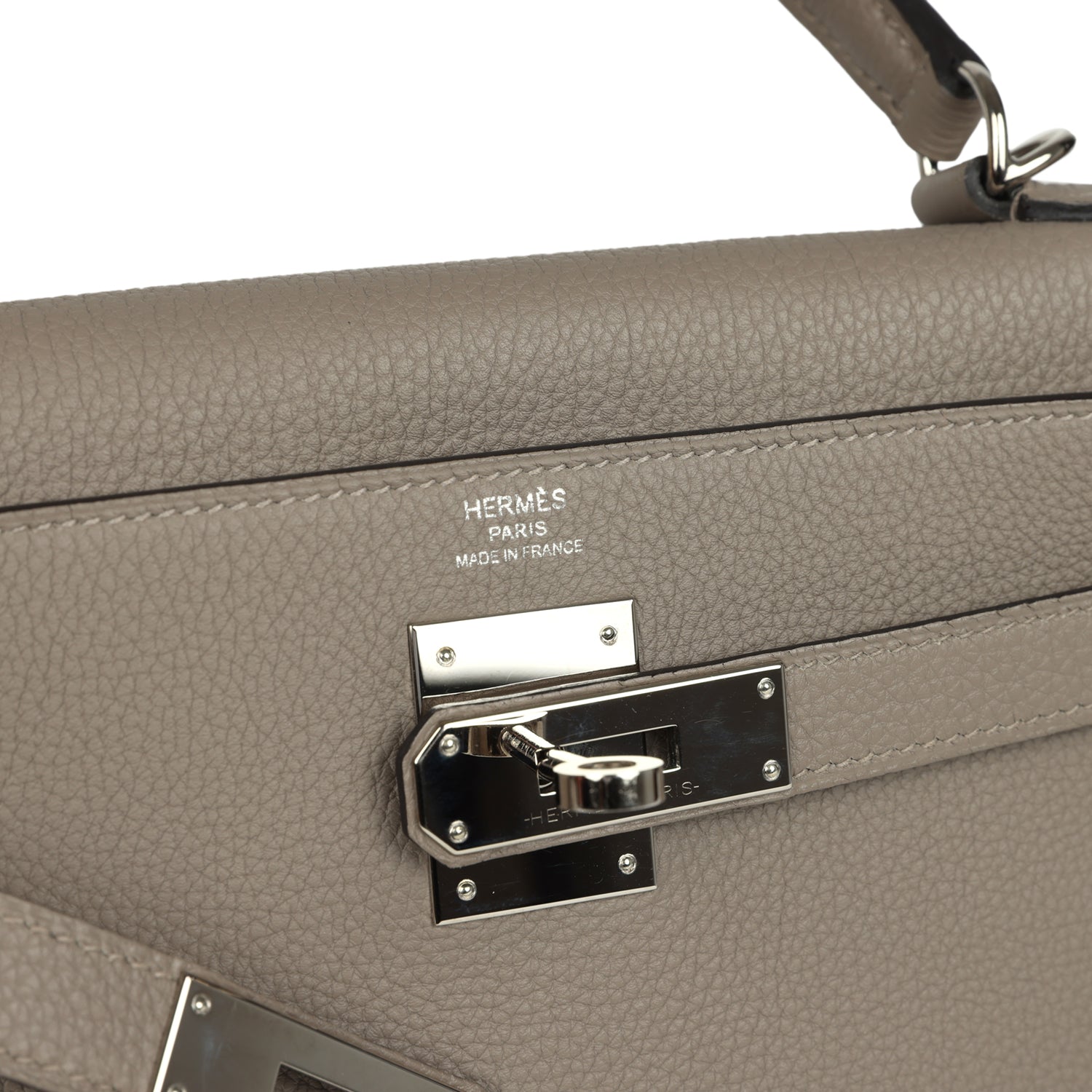Hermes Kelly Retourne 28 Gris Asphalt Togo Palladium Hardware