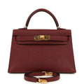 Hermes Special Order (HSS) Kelly Sellier 20 Rouge H Verso Chevre Mysore Gold Hardware