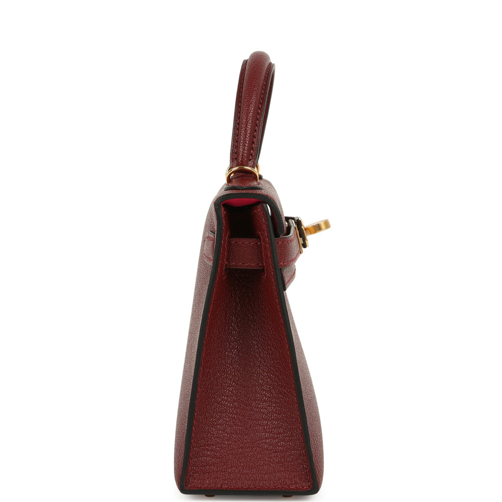 Hermes Special Order (HSS) Kelly Sellier 20 Rouge H Verso Chevre Mysore Gold Hardware
