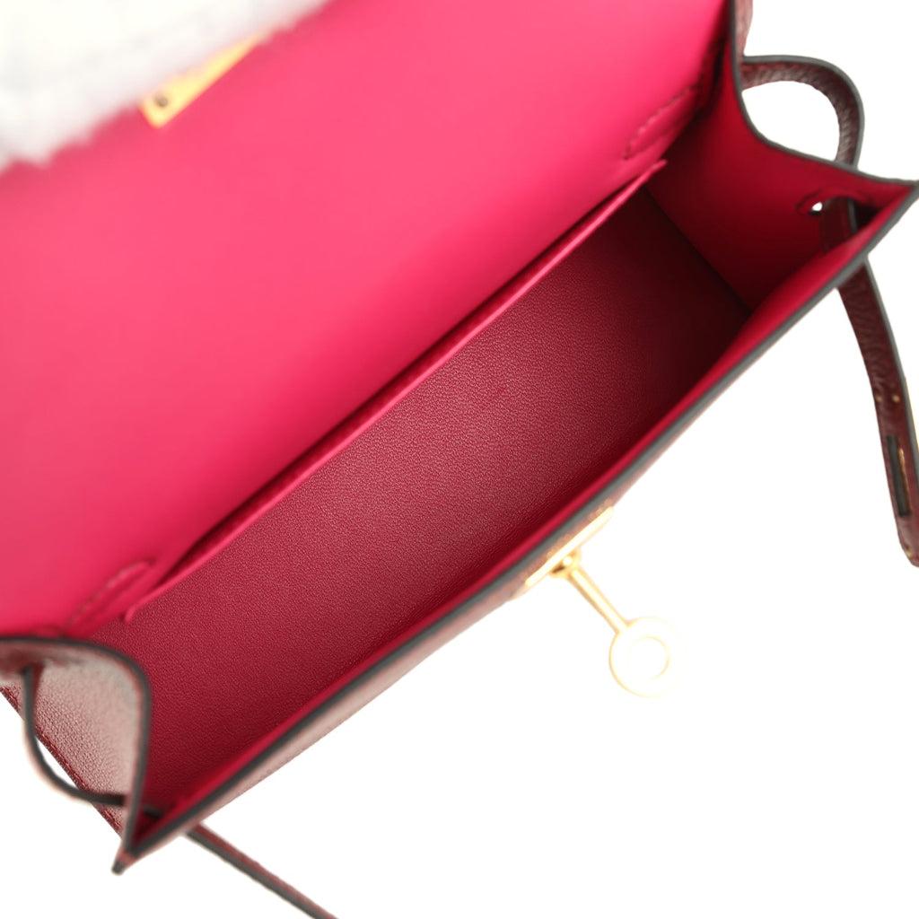 Hermes Special Order (HSS) Kelly Sellier 20 Rouge H Verso Chevre Mysore Gold Hardware