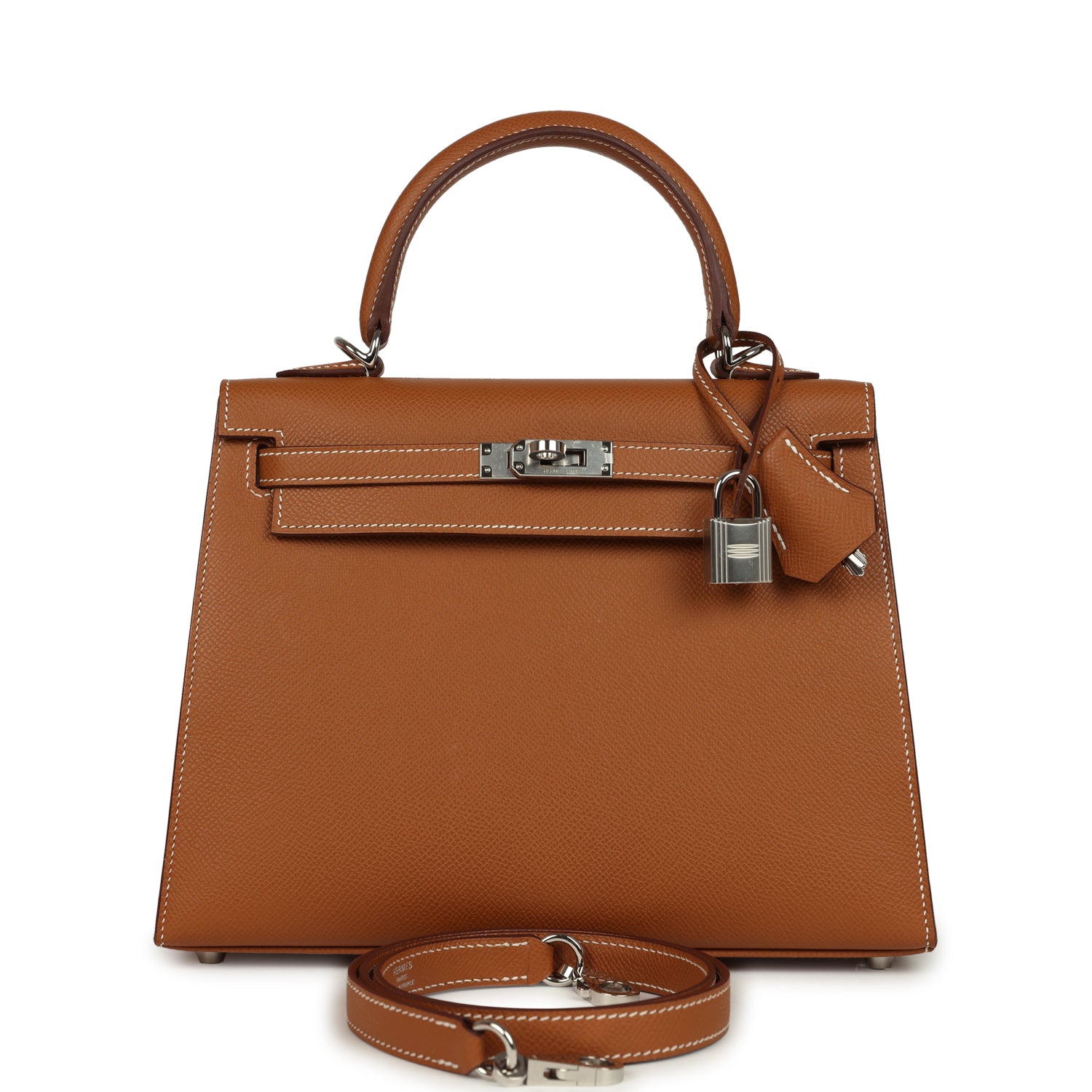 Hermes Kelly Sellier 25 Gold Epsom Palladium Hardware