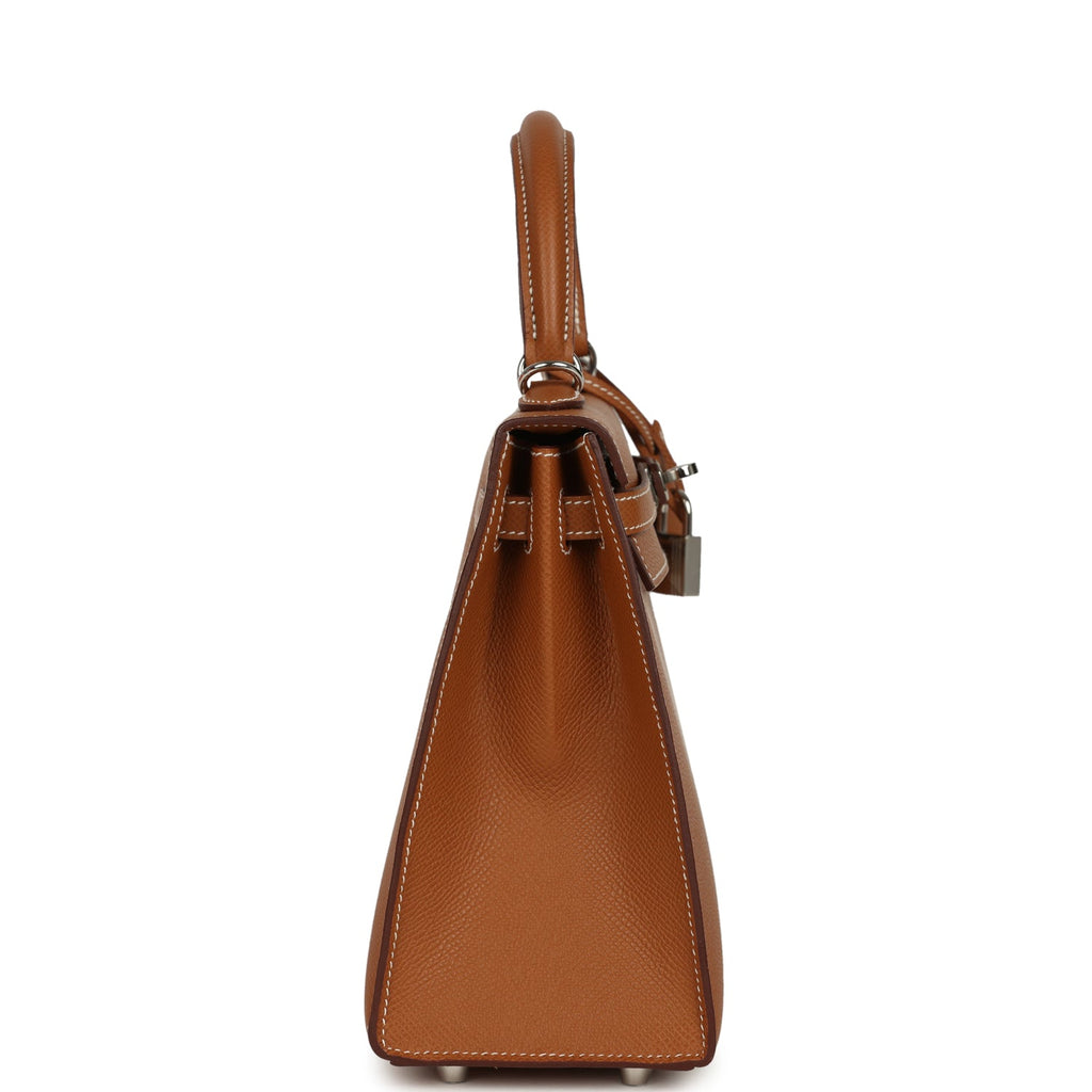 Hermes Kelly Sellier 25 Gold Epsom Palladium Hardware