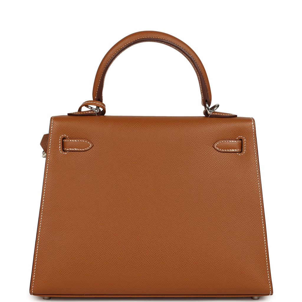 Hermes Kelly Sellier 25 Gold Epsom Palladium Hardware