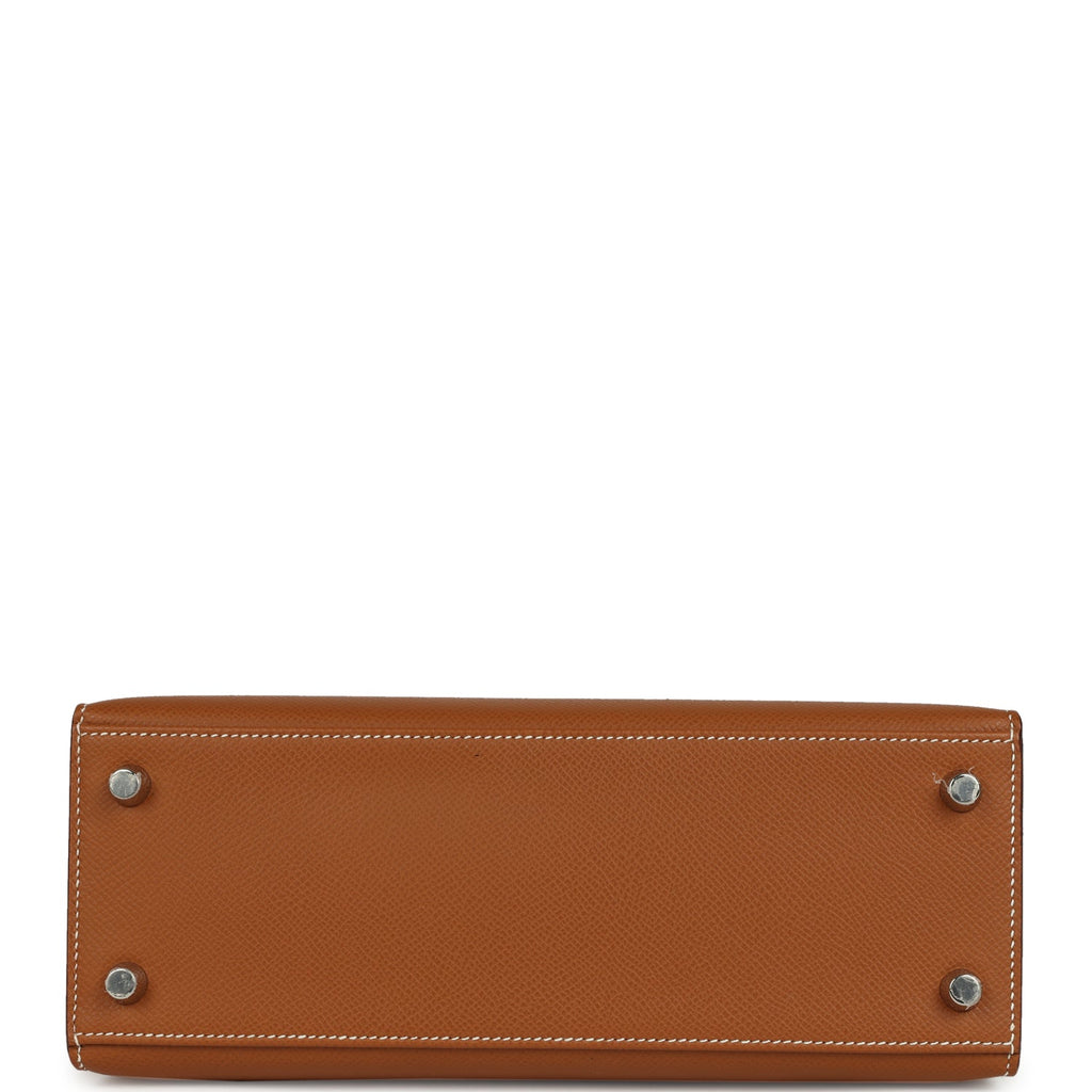 Hermes Kelly Sellier 25 Gold Epsom Palladium Hardware